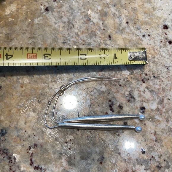 Hand Crafted One of a kind Artist silver smith sterling and pearl earrings - Picture 14 of 15